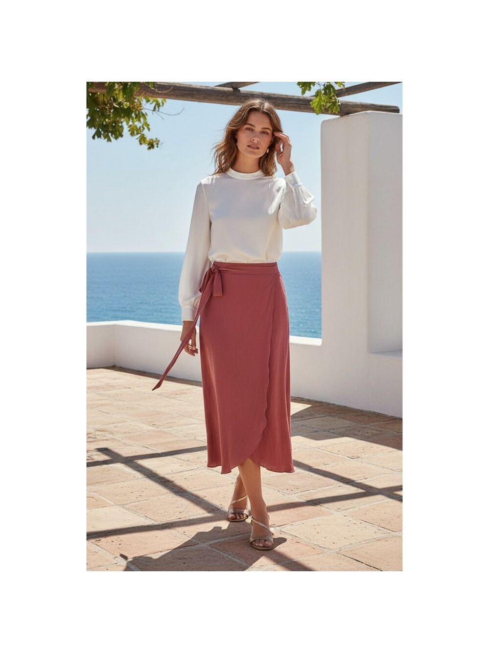 Halara Asymmetrical Wrap Skirt Size S Pink NWT